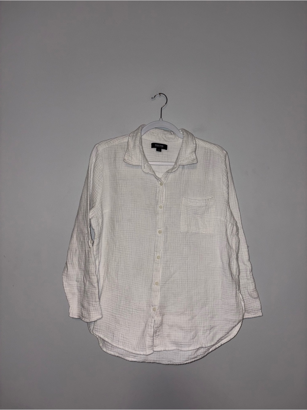 Kenneth Cole Reaction | White Button Down Blouse | Size Large